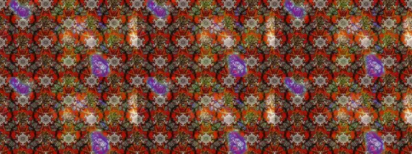 Raster illüstrasyonundaki çiçek desenli çizim. Çiçekler kahverengi, kırmızı ve gri renklerde.