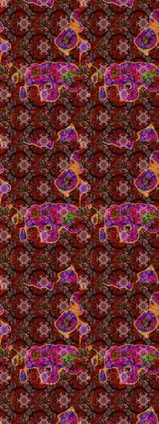 Kahverengi, kırmızı ve siyah renkler suluboya tarzında. Raster illüstrasyonu. Küçük çiçekli bahar deseni çiz.