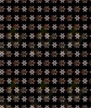 Çiçekler. Soyut etnik raster çizim kalıbı. Vadinin çiçekleri siyah renklerde.