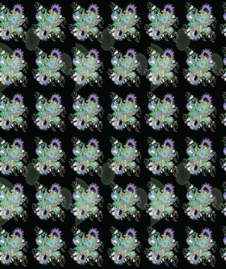 Asya tekstil tarzında. Düz Çiçek Elementleri Tasarımı. Güzel kumaş deseni. Raster illüstrasyonu. Çiçek desenli çizim. Renkli Bahar Teması çizim şablonu.