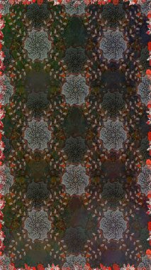 Kusursuz etnik tasarım. Çiçekleri, deniz kabukları, mandalaları ve suluboya efektleriyle donanma geçmişi. Yatak çarşafları, ceket, paket tasarımı, kumaş ve moda kavramları için tekstil baskısı.