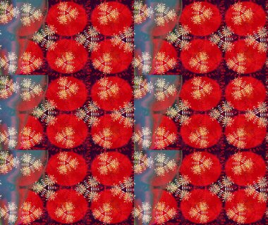 Moda baskıları için zarif bir şablon. Halk tarzı. Modern çiçek arkaplanı. Parlak renkli çiçekleri ve kırmızı yaprakları olan harika bir çiçek deseni..