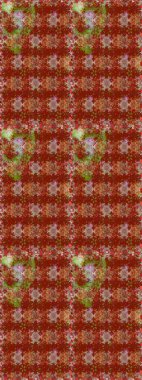 Çiçekli, pürüzsüz bir desen. Raster illüstrasyonu. Raster çiçekleri klasik tarzda çizilmiş. Kibarca, bahar çiçekleri kırmızı renklerde.