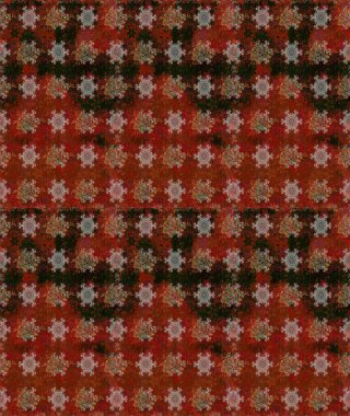 Tekstil, kumaş, ambalaj, hatıra defteri için hoş bir çiçek arkaplanı. Kahverengi ve kırmızı arka planda. El çizimi çiçekli, pürüzsüz bir desen. Çocuksu tasarım.