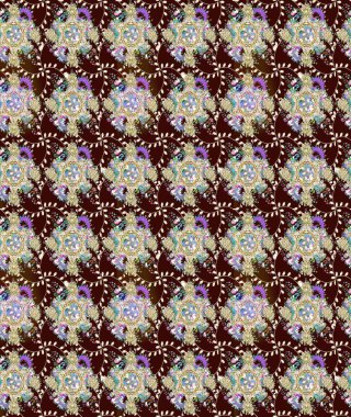 Düz Çiçek Elementleri Tasarımı. Raster illüstrasyonundaki çiçek desenli çizim. Güzel kumaş deseni. Renkli Bahar Teması çizim şablonu.