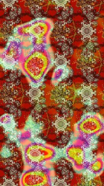 Küçük çiçekteki sevimli çiçek deseni. Raster illüstrasyonu. Çizim.