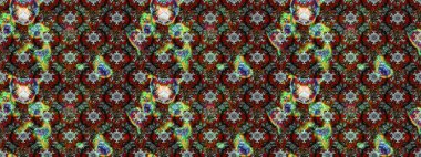 Şirin çiçekler. Çizgi çizimi kalıbı. Raster Moda kumaş deseni.