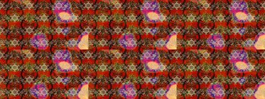 Çiçekli güzel suluboya desen. Kahverengi, kırmızı ve bej renklerde. Raster illüstrasyonu.