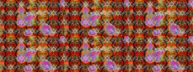 Hediye ambalaj kağıdı, tebrik kartları, posterler ve pankart tasarımı. Kahverengi, bej ve kırmızı renkte çiçekler. Raster düz çiçek çizim deseni.