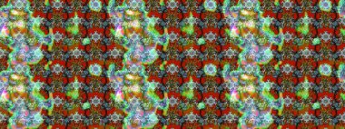 Sevimli çiçek raster deseni. Renkli Yaz Temalı eskiz kalıbı. Düz Çiçek Elementleri Tasarımı. Yeşil, kahverengi ve kırmızı renkte çiçekler.