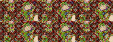 Renkli Bahar Teması eskiz kalıbı. Çiçek deseni. Raster güzel kumaş deseni çiziyor. Düz Çiçek Elementleri Tasarımı.