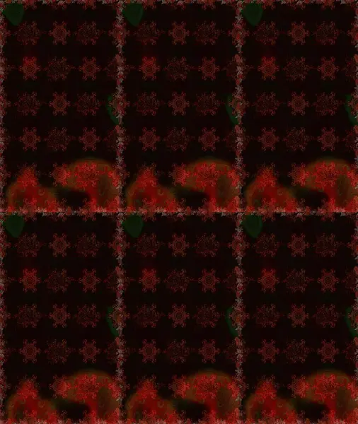 Küçük çiçekteki sevimli çiçek deseni. Raster illüstrasyonu. Siyah ve kahverengi renkte çiçekler.