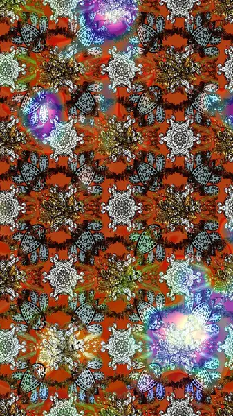 Raster illüstrasyonu. Kahverengi, nötr ve gri renkli şirin tekstil. Çiçek arkaplan. Çiçek duvar kâğıdı. Renkli çizim deseni.