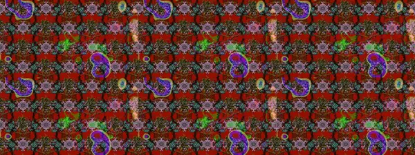 Kırmızı, kahverengi ve gri renkli şirin tekstil tarzında. Çiçek duvar kâğıdı. Raster illüstrasyonu. Çiçek arkaplan. Renkli çizim deseni.