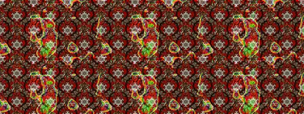 Çiçekler suluboya tarzında kahverengi, kırmızı ve siyah renklerde. Raster illüstrasyonunda çiçek deseni çizimi.