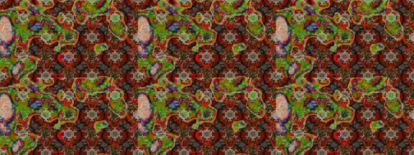 Raster çiçek izi. Klasik taslak çizimi. Çiçek kahverengi, kırmızı ve yeşil çizim deseni.