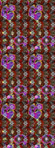 Gri, kırmızı ve kahverengi renkte yaz çiçekleri. Küçük çiçekteki sevimli çiçek deseni. Raster deseni. Raster illüstrasyonu.