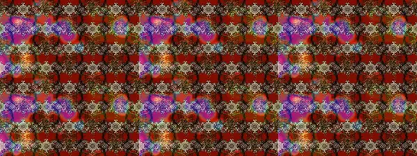 Güzel kumaş deseni. Raster illüstrasyonundaki çiçek desenli çizim. Raster illüstrasyonu. Kahverengi, kırmızı ve bej renklerde.