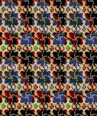 Eskiz arkaplan modeli. Vadinin çiçekleri siyah, bej ve kırmızı renklerde. Suluboya, elle çizilmiş. Raster - stok.