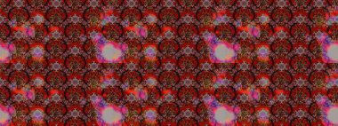 Raster Çiçek İllüstrasyonu 'nun şirin tekstili. Kahverengi, kırmızı ve siyah renkte etnik çiçeklerle süslenmiş zarif eskiz deseni.