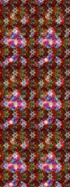 Renkli Bahar Teması eskiz kalıbı. Sevimli çiçek raster deseni. Düz Çiçek Elementleri Tasarımı. Kahverengi, kırmızı ve nötr renkte çiçekler.