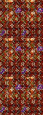 Vadinin çiçekleri kahverengi, kırmızı ve bej renklerinde. Çiçeksel çizim kalıbının çizimi.