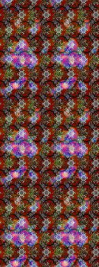 Raster illüstrasyonundaki çiçek desenli çizim. Suluboya tarzında kahverengi, gri ve kırmızı renkte çiçekler.