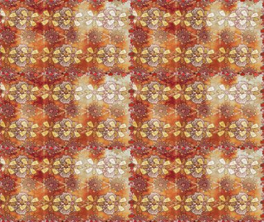 Nazik, narin çiçek arkaplanı. Çiçekli karalama şeklinde Raster çiçek deseni. Kahverengi ve bej renkli çiçekler.