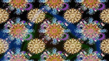 Bahar çiçekleriyle güzel bir çiçek deseni çizmişsin. Güzel kumaş deseni. Raster illüstrasyonu.