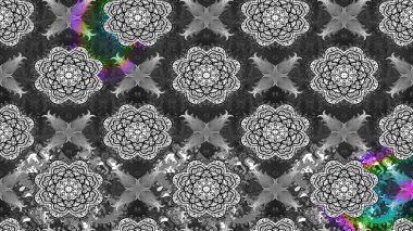 Parlak renkli çiçekleri ve gri renkli yaprakları olan harika bir çiçek deseni. Moda baskıları için zarif bir şablon. Halk tarzı. Modern çiçek arkaplanı.