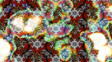 Raster Floral Illustration, Asyalı tekstil. Tarafsız, gri ve kahverengi renkte etnik çiçeklerle süslenmiş zarif bir eskiz..