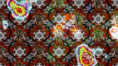 Çiçekli çiçek deseni, suluboya. Düz Çiçek Elementleri Tasarım Raster illüstrasyonu. Gri, kahverengi ve kırmızı renkte çiçekler. Renkli Bahar Teması çizim kalıbı..