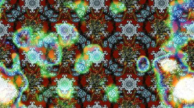 Raster. Düz Çiçek Elementleri Tasarımı. Renkli Bahar Teması çizim şablonu.