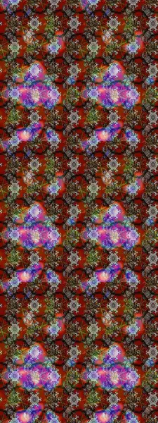 Raster illüstrasyonundaki çiçek desenli çizim. Suluboya tarzında kahverengi, gri ve kırmızı renkte çiçekler.