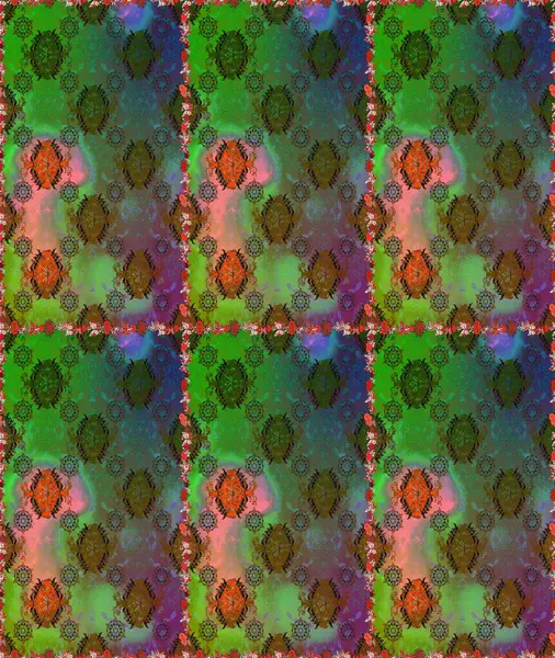 Kusursuz. Raster illüstrasyonu. Şirin çiçek elementleri. Yeşil renkte çiçekler.