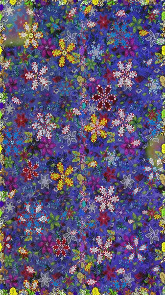 Etnik Mandala havlusu. Tebrik kartı geçmişi, boyama kitabı, arkaplan ve tekstil için kullanılabilir. Kusursuz süs izi. Raster Henna tarzı. Sınır Hindistan çiçek desenli paisley patentli.