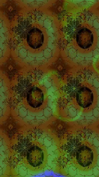 El çizimi çiçek çizimi deseni (fayans). Şirin çiçekli, desenli, kahverengi renkli bir eskiz deseni. Tekstil için suluboya çizim deseni.