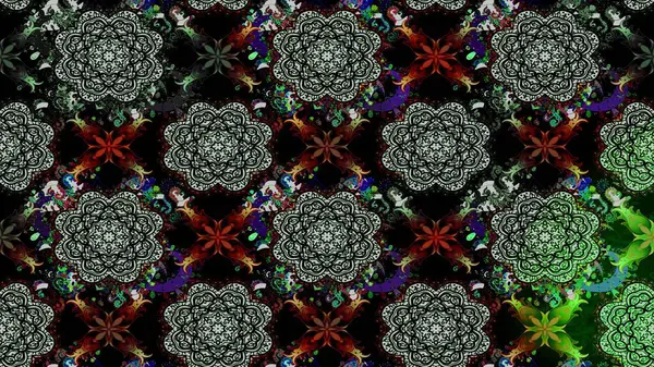 Raster suluboya çiçek deseni, narin çiçekler, siyah çiçekler, tebrik kartı şablonu. Güzel kumaş deseni.