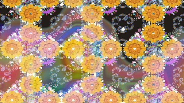 -Sarı çiçekler. Raster deseni. Doğa. Küçük çiçekte güzel bir desen var. Çiçek kolajı. Çiçek kompozisyonu. Çiçek arka planı.