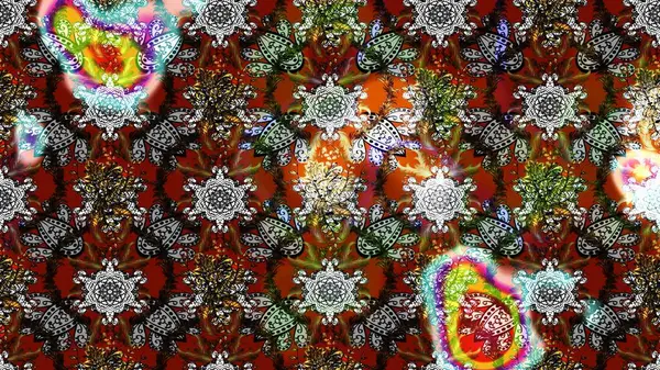 Çiçekli çiçek deseni, suluboya. Düz Çiçek Elementleri Tasarım Raster illüstrasyonu. Gri, kahverengi ve kırmızı renkte çiçekler. Renkli Bahar Teması çizim kalıbı..