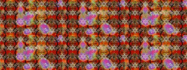 Hediye ambalaj kağıdı, tebrik kartları, posterler ve pankart tasarımı. Kahverengi, bej ve kırmızı renkte çiçekler. Raster düz çiçek çizim deseni.