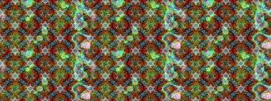 Tropik çiçek desenleri. Raster illüstrasyonu. Çiçekler kahverengi, yeşil ve mavi renklerde.