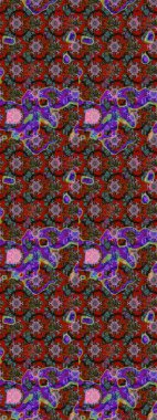 Raster illüstrasyonu. Çiçekler kırmızı, kahverengi ve gri renklerde. Çiçek desenli eskiz, vuruşlar, sıçramalar, yaz çiçekleri..