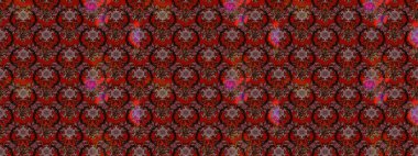 Kahverengi, kırmızı ve siyah renkli bitkilerden oluşan parlak çiçekli çizim deseni.
