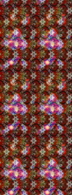 Renkli Bahar Teması eskiz kalıbı. Sevimli çiçek raster deseni. Düz Çiçek Elementleri Tasarımı. Kahverengi, kırmızı ve nötr renkte çiçekler.