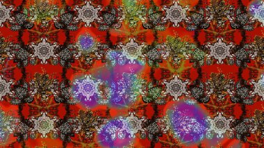 Küçük çiçekteki sevimli çiçek deseni. Çiçekler kahverengi, kırmızı ve gri renklerde.