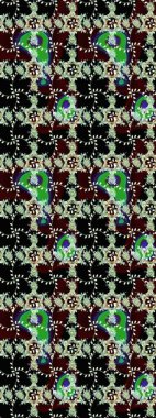 Düz Çiçek Elementleri Tasarımı. Renkli Bahar Teması eskiz kalıbı. Süslü kumaş deseni. Raster illüstrasyonunda çiçek deseni çizimi.