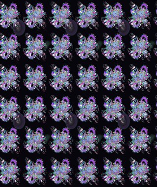 Renkli Bahar Teması eskiz kalıbı. Raster güzel kumaş deseni çiziyor. Düz Çiçek Elementleri Tasarımı. Çiçek deseni.