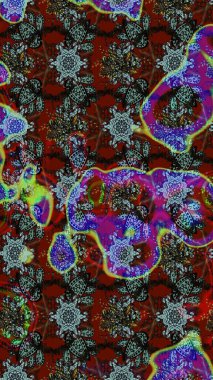 Çiçekli yumuşak bir eskiz şekli. Kahverengi, gri ve kırmızı renklerde bahar çiçekleri. Raster çiçekleri klasik tarzda çizilmiş. Raster illüstrasyonu.