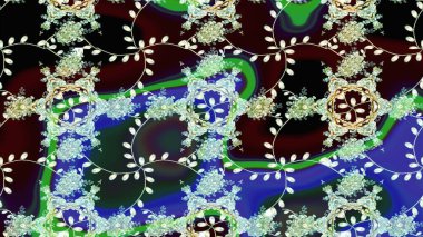 Raster illüstrasyonu. Çiçekli güzel suluboya desen. Mavi, nötr ve kahverengi renklerde.